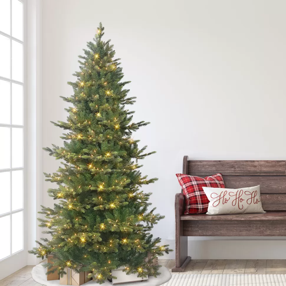 Outlet The Holiday Aisle 6'5" H Slender Green Realistic Artificial Fir Christmas Tree With 350 Lights