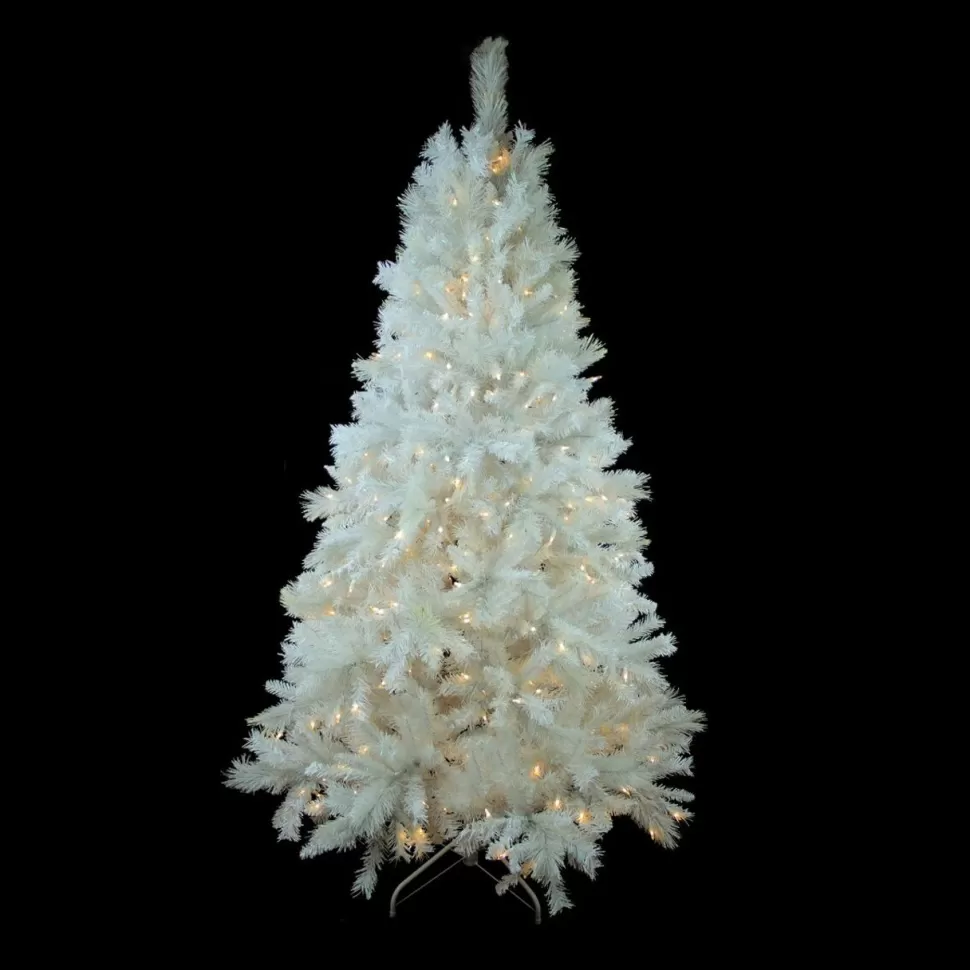 New Northlight Seasonal 6.5' Pre-Lit White Medium Iridescent Pine Artificial Christmas Tree - Multi Function Led Lights