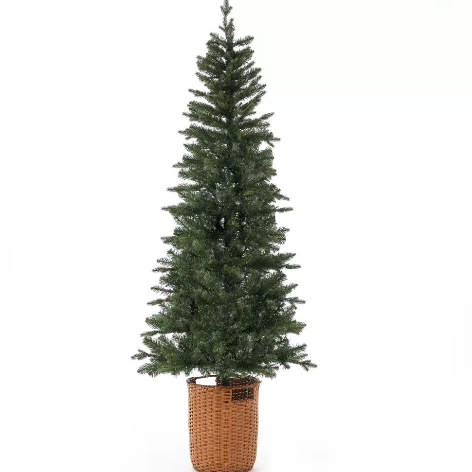 Discount The Holiday Aisle 6'5" Slender Green Realistic Artificial Fir Christmas Tree With 150 Led Lights
