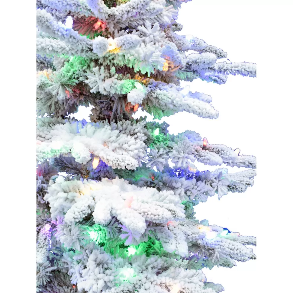 Sale Christmas Time 6.5' White Pine Artificial Christmas Tree With 400 Multi-Color Lights