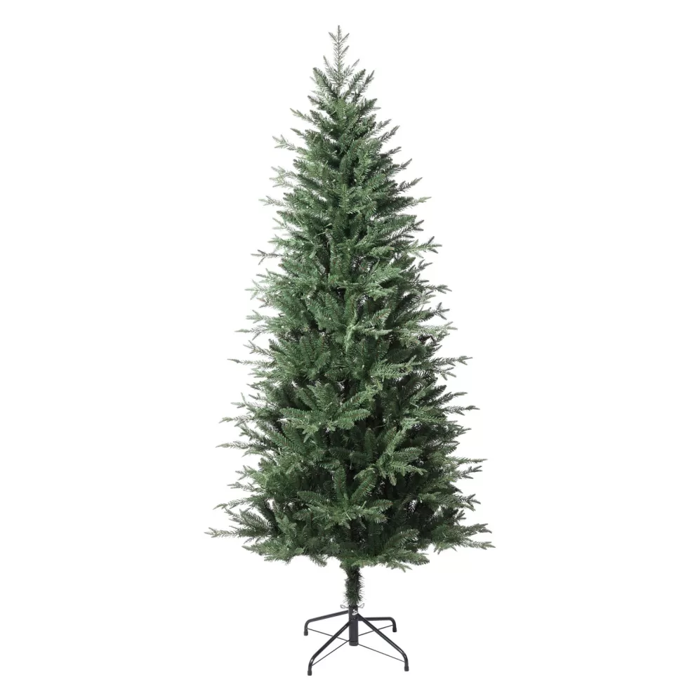 Fashion Haute Decor 6'6" H Slender Green Realistic Artificial Fir Christmas Tree With 350 Led Color Changing/Combination Lights