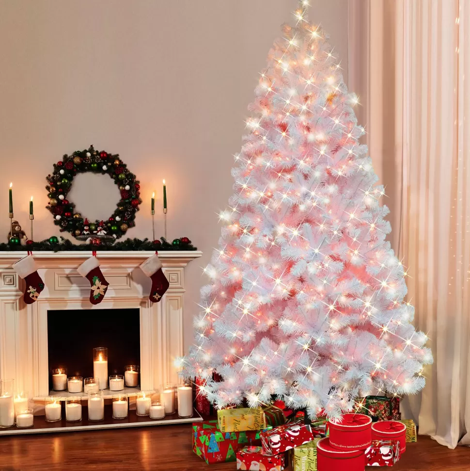 Shop The Holiday Aisle 6'6" H White Fir Christmas Tree With Lights