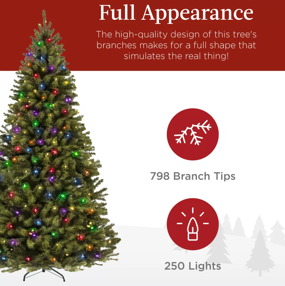 Hot The Holiday Aisle 6' H Green Tree Family Christmas Tree 250 Lights Led