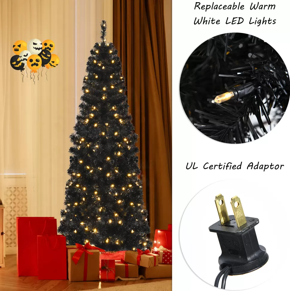 Outlet The Holiday Aisle 6' H Slender Back Spuce Christmas Tree With 300 Led Lights