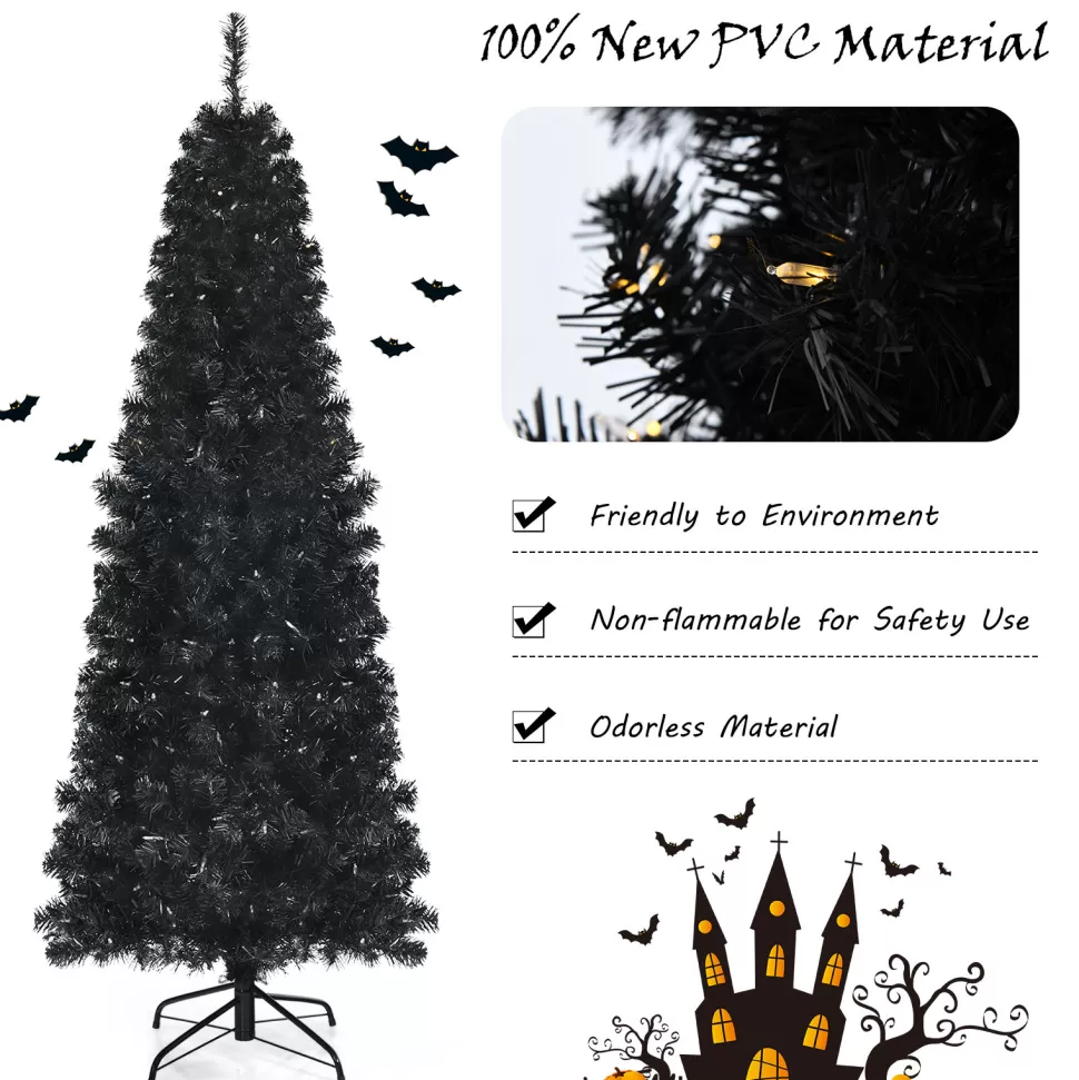 Outlet The Holiday Aisle 6' H Slender Back Spuce Christmas Tree With 300 Led Lights