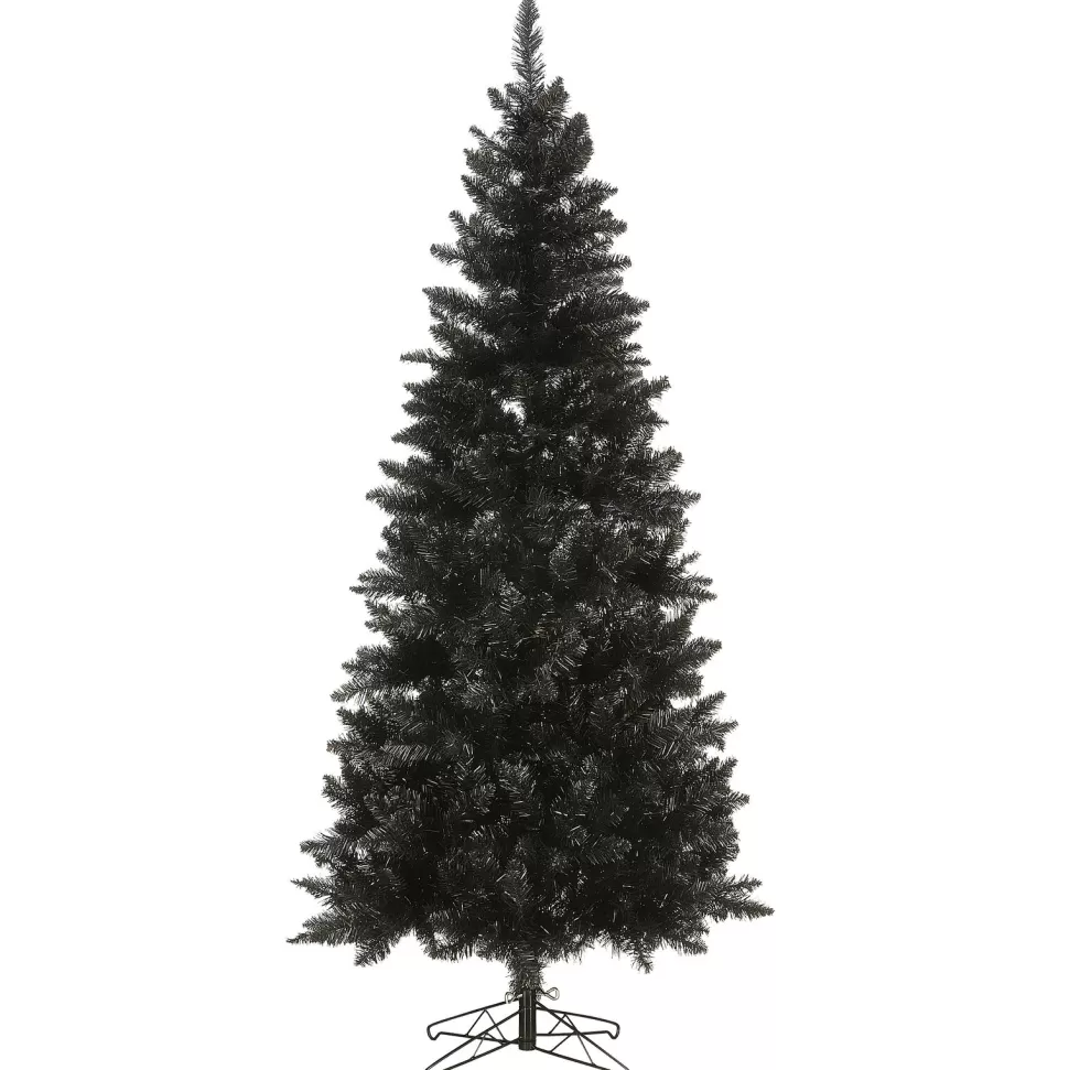 Best Sale The Holiday Aisle 6' H Slender Black Artificial Fir Halloween Tree With 100 Led Lights