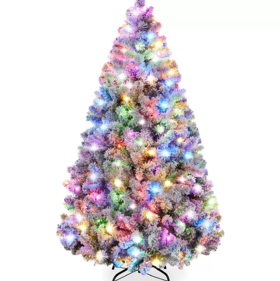 Discount The Holiday Aisle 6' H White Pine Christmas Tree With Color Changing/Combination Lights