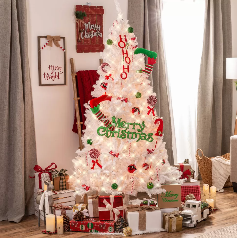 Flash Sale The Holiday Aisle 6' White Pine Artificial Christmas Tree With 250 Clear/White Lights