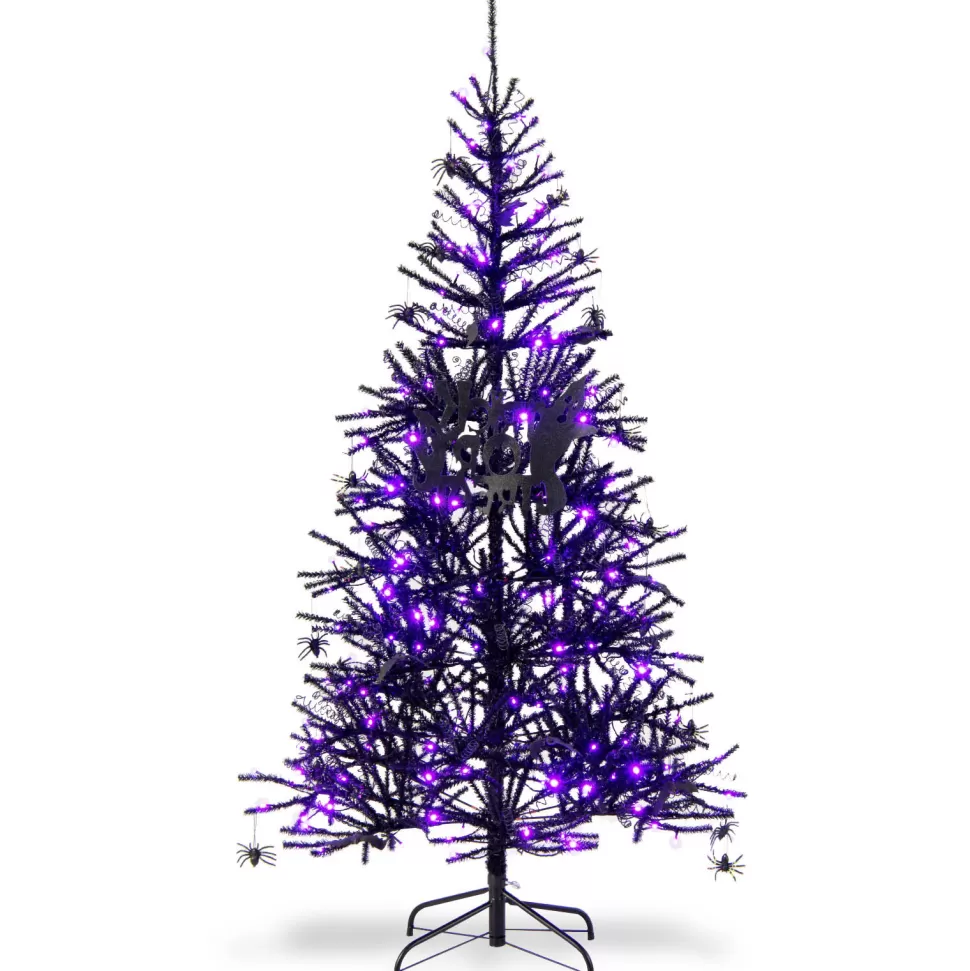Flash Sale The Holiday Aisle 72" H Black Pine Feather Christmas Tree With 250 Led Lights