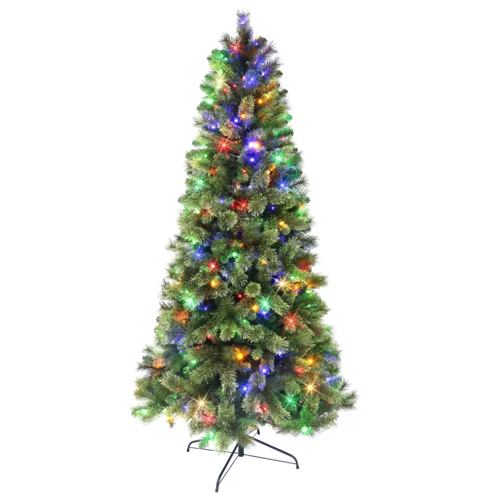 Clearance The Holiday Aisle 72" H Green Pine Christmas Tree With 250 Led Color Changing/Combination Lights