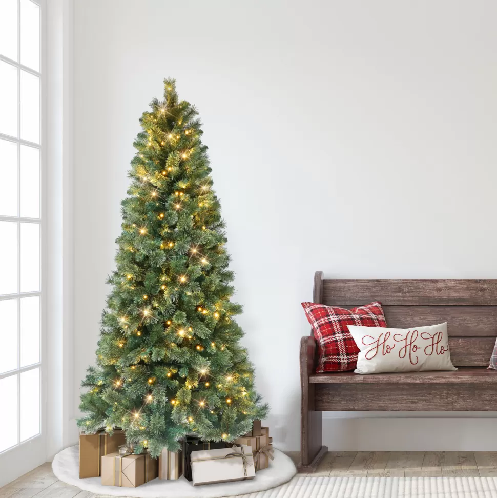 Clearance The Holiday Aisle 72" H Green Pine Christmas Tree With 250 Led Color Changing/Combination Lights