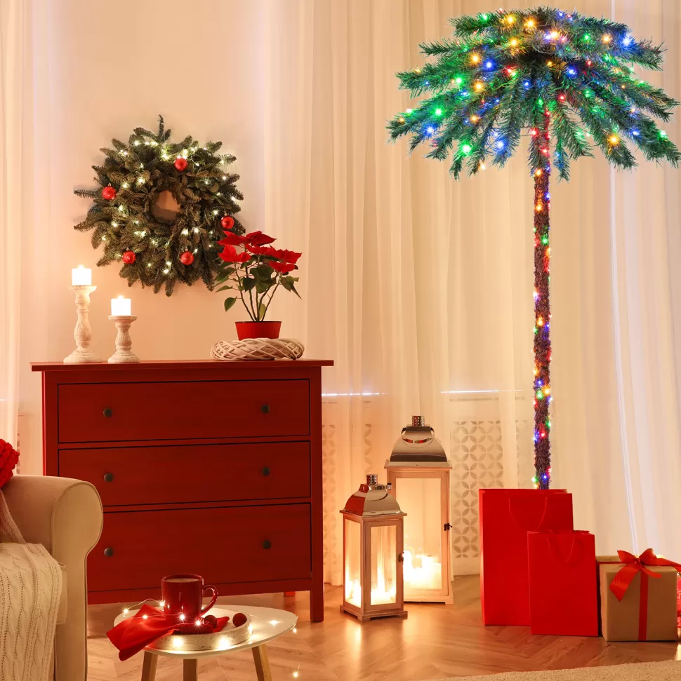 Fashion The Holiday Aisle 72" H Green Tropical Christmas Tree With 210 Led Lights