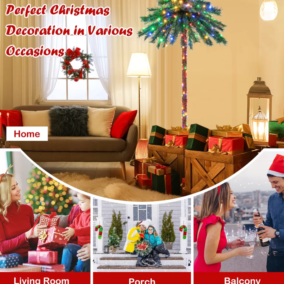 Fashion The Holiday Aisle 72" H Green Tropical Christmas Tree With 210 Led Lights