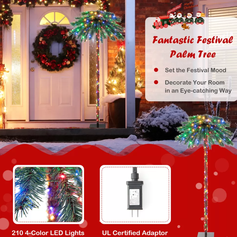Fashion The Holiday Aisle 72" H Green Tropical Christmas Tree With 210 Led Lights