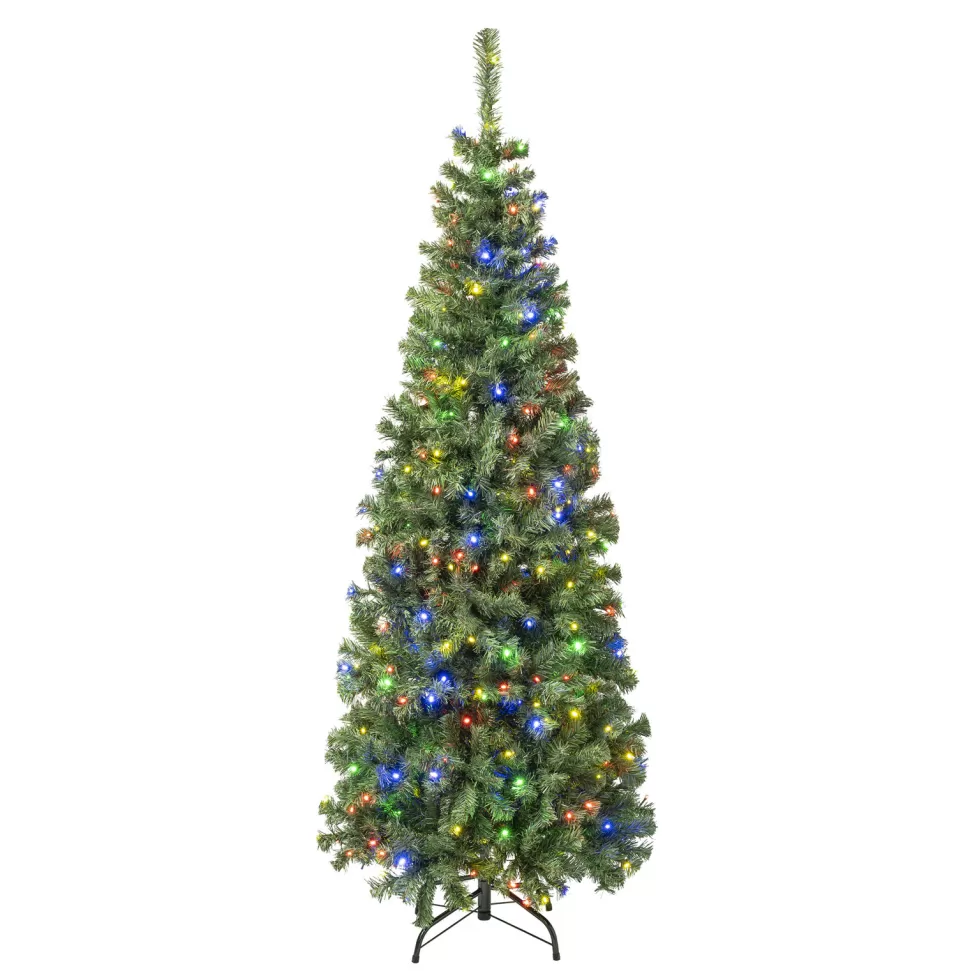 Store The Holiday Aisle 72" H Slender Artificial Pvc Fir Christmas Tree 400 Led Steady/Constant Lights