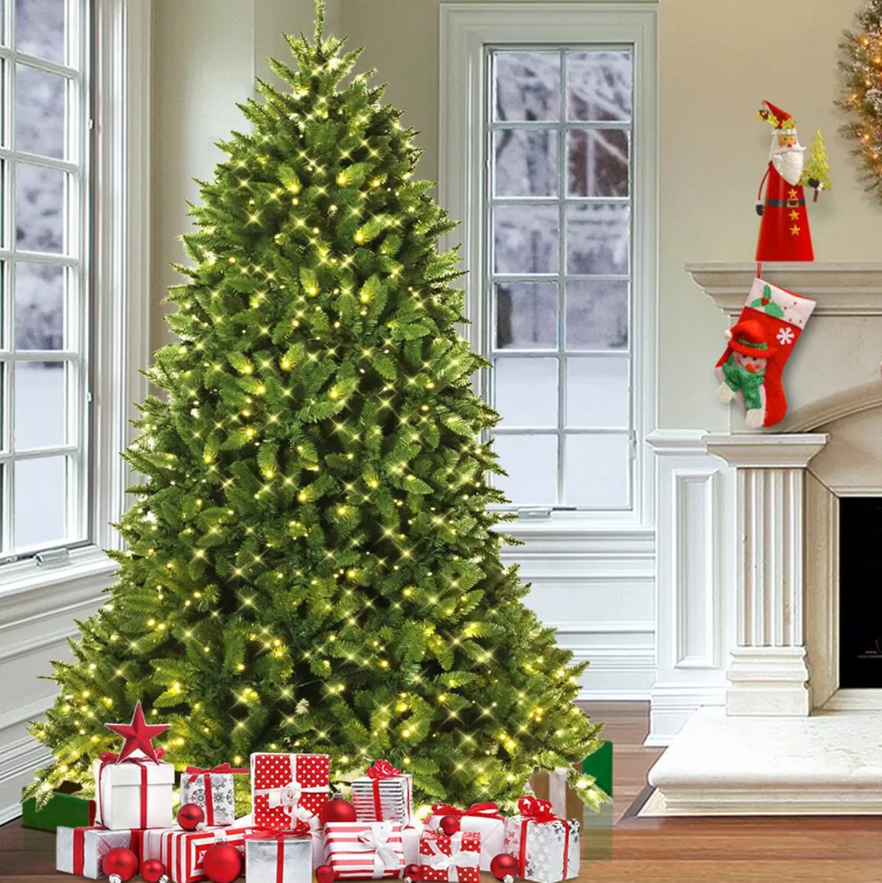 Hot The Holiday Aisle 7.5 Feet Pre-Lit Pvc National Christmas Fir Tree With Led Light And Stand