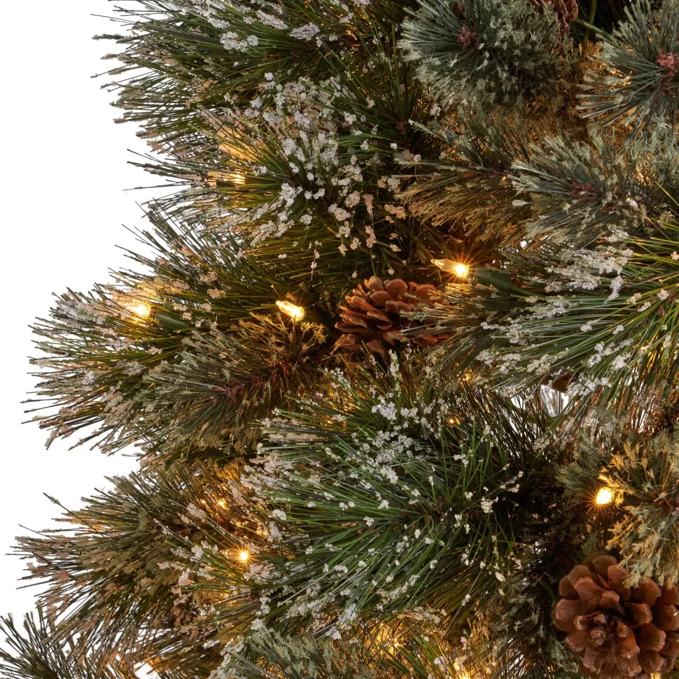 Shop The Holiday Aisle 7.5' Frosted Green Pine And Spruce Artificial Christmas Tree With 1000 Clear/White Lights