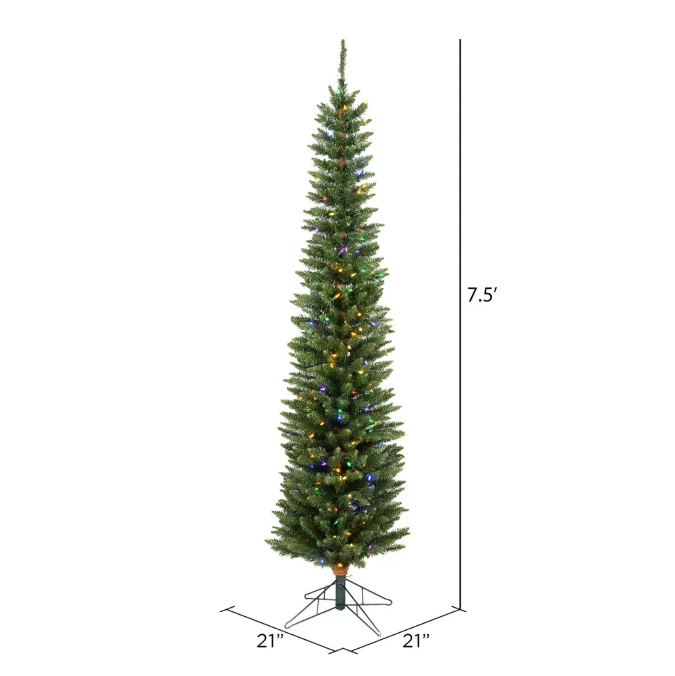Cheap The Holiday Aisle 7.5' Green Artificial Christmas Tree With 225 Led Warm White Lights With Stand