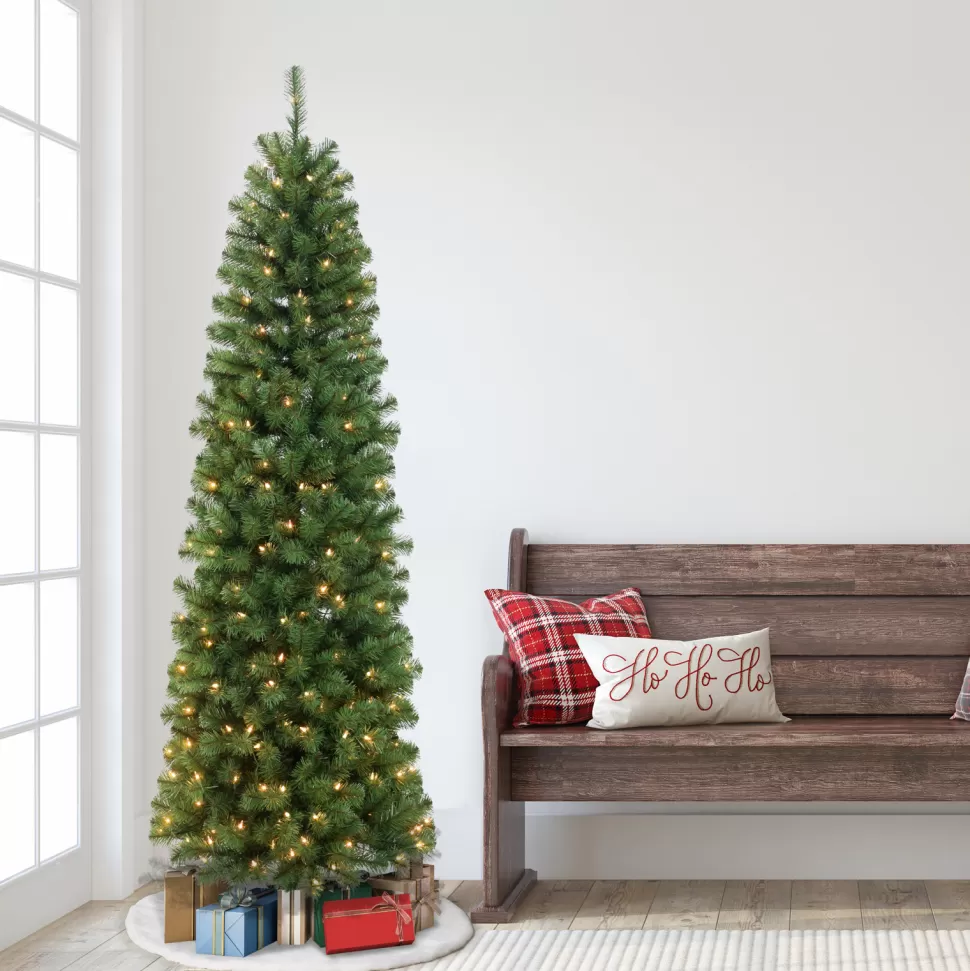Best Sale The Holiday Aisle 7.5' Green Fir Artificial Christmas Tree With 350 Clear/White Lights