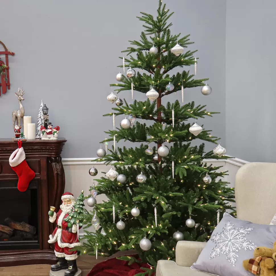 Discount Sand & Stable 7.5' Green Fir Artificial Christmas Tree With 450 Clear/White Lights