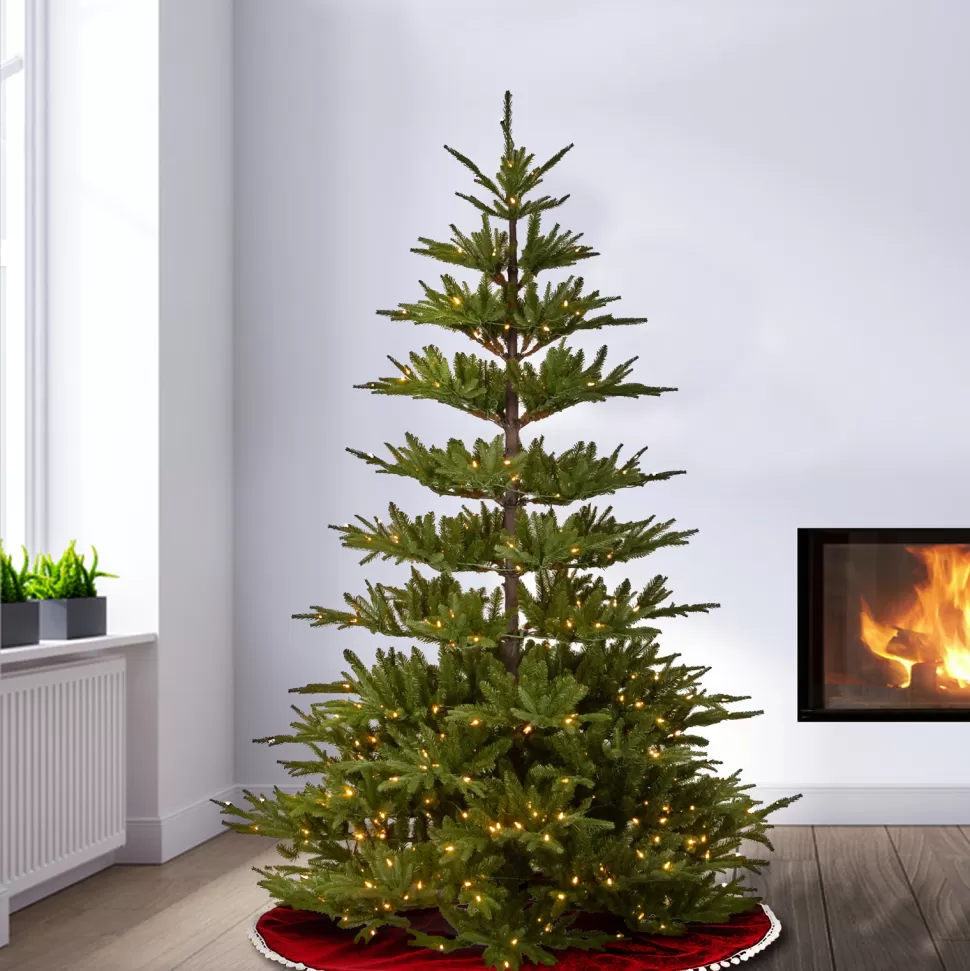 Discount Sand & Stable 7.5' Green Fir Artificial Christmas Tree With 450 Clear/White Lights