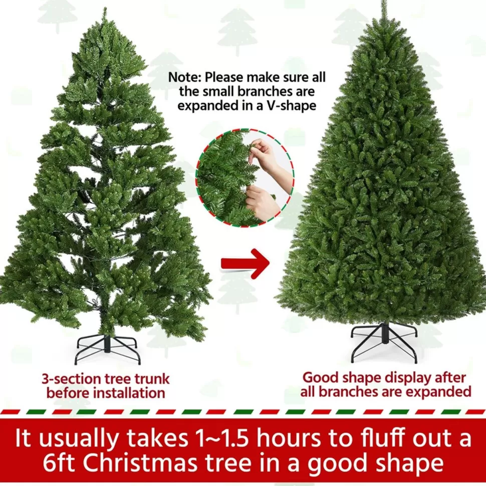 Outlet The Holiday Aisle 7.5' Green Spruce Artificial Christmas Tree With 700 Clear & White Lights