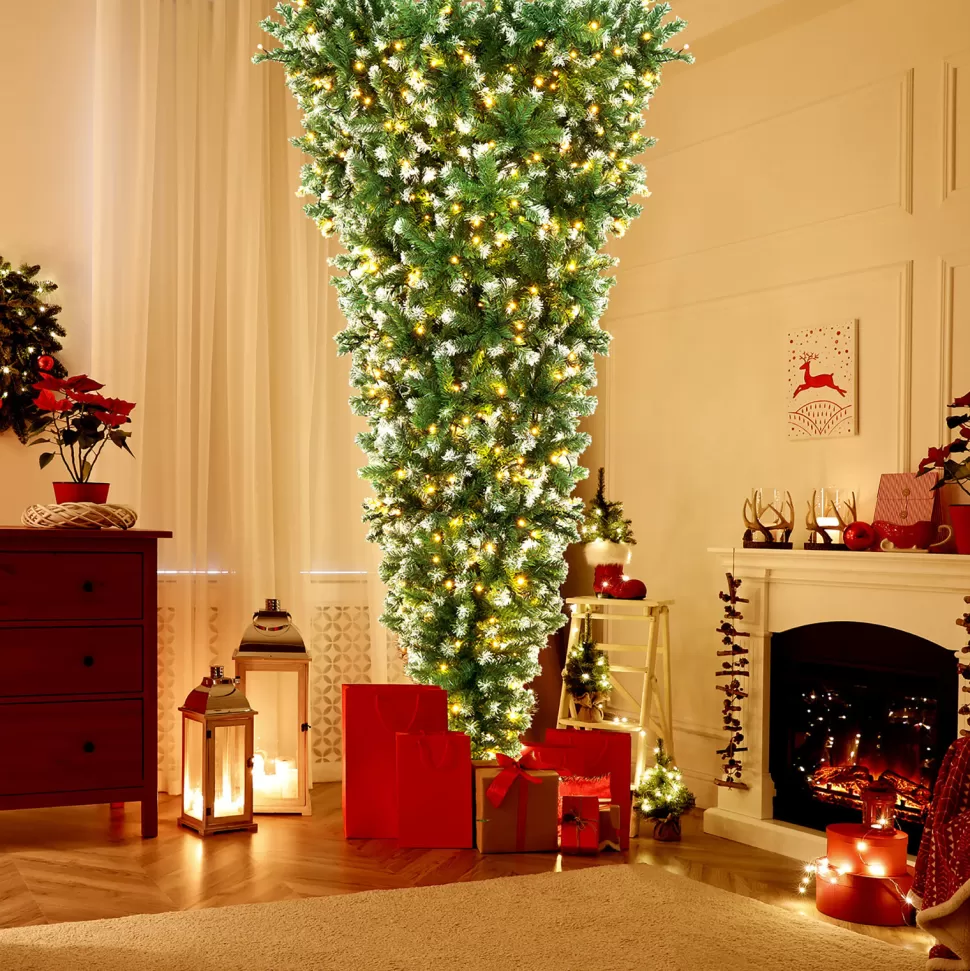 Clearance The Holiday Aisle 7.5' H Upside Down Green Cashmere Christmas Tree With 400 Led Lights