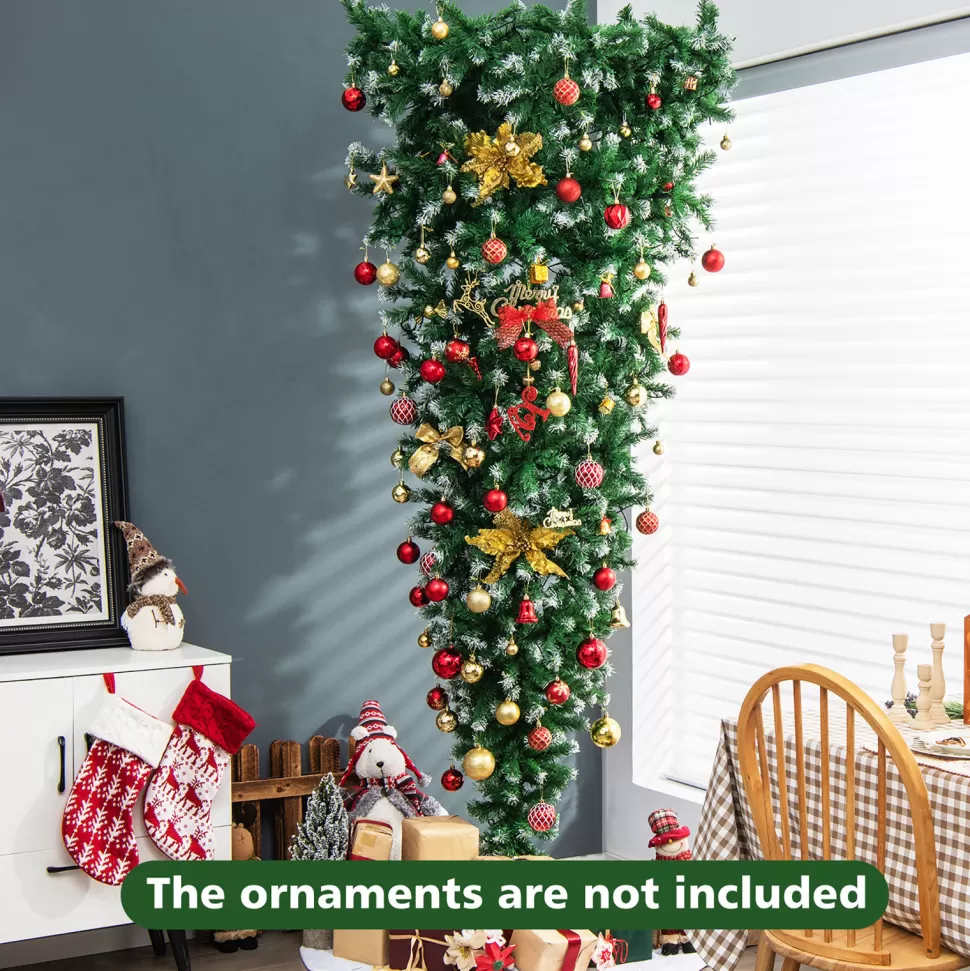 Clearance The Holiday Aisle 7.5' H Upside Down Green Cashmere Christmas Tree With 400 Led Lights
