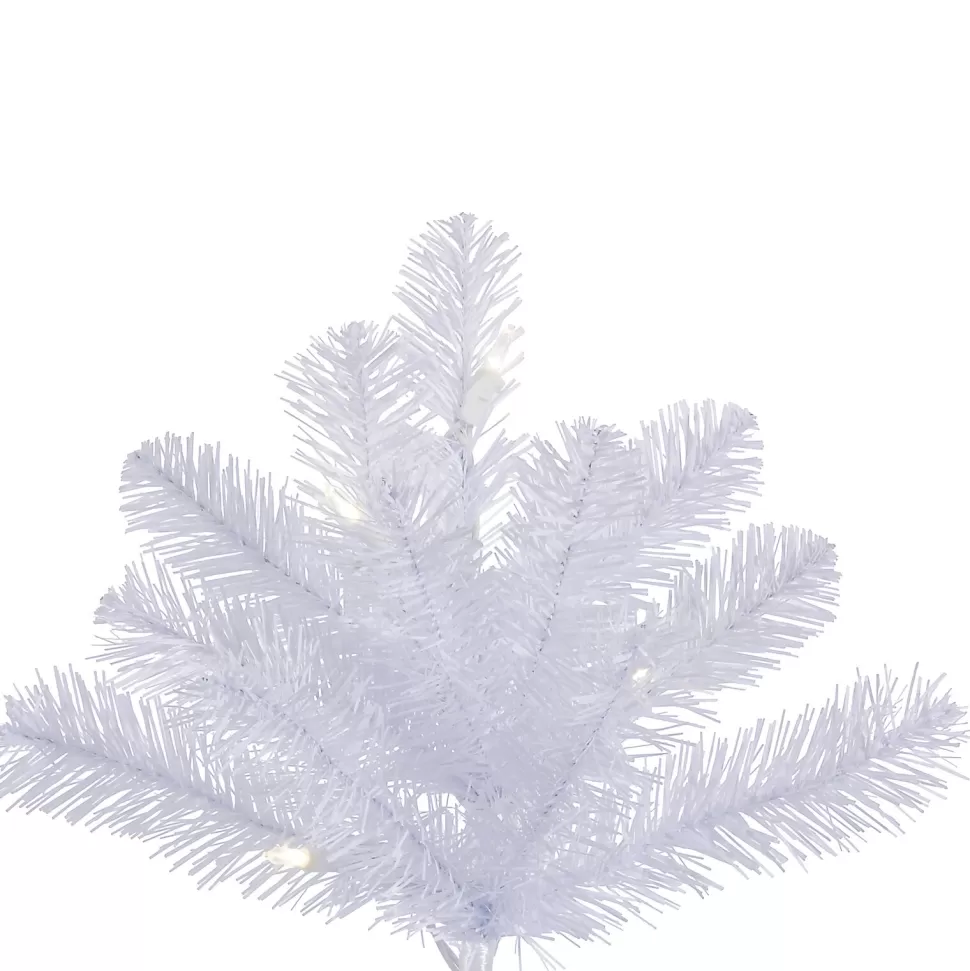 New Hashtag Home 7.5' White Pine Artificial Christmas Tree With 650 Led White Lights With Stand