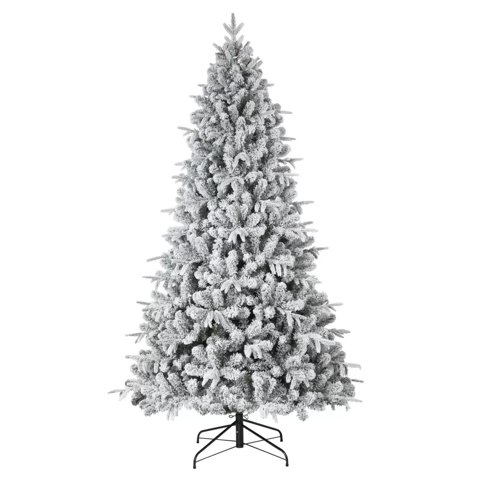 Best Haute Decor 7'6" H Green Fir Flocked/Frosted Christmas Tree With 600 Led Color Changing/Combination Lights