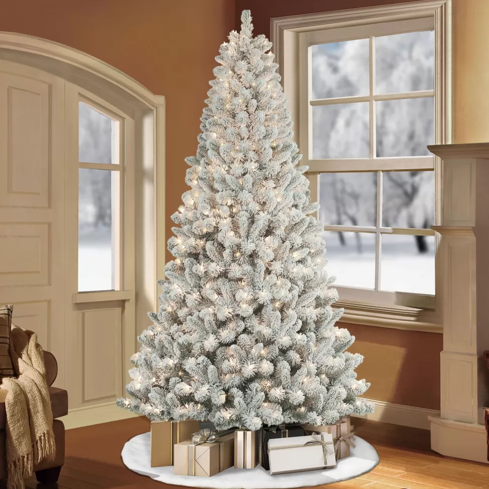 Best Sale The Holiday Aisle 7'6" H Green Pine Frosted Christmas Tree With 500 Lights
