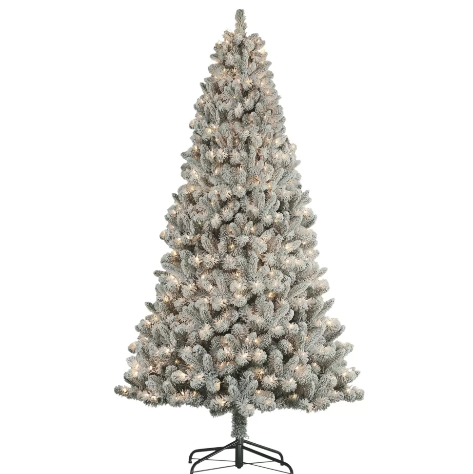 Best Sale The Holiday Aisle 7'6" H Green Pine Frosted Christmas Tree With 500 Lights