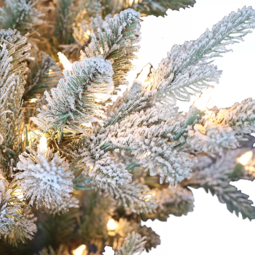 Cheap The Holiday Aisle 7'6" H Green Realistic Artificial Spruce Frosted Christmas Tree With 450 Lights