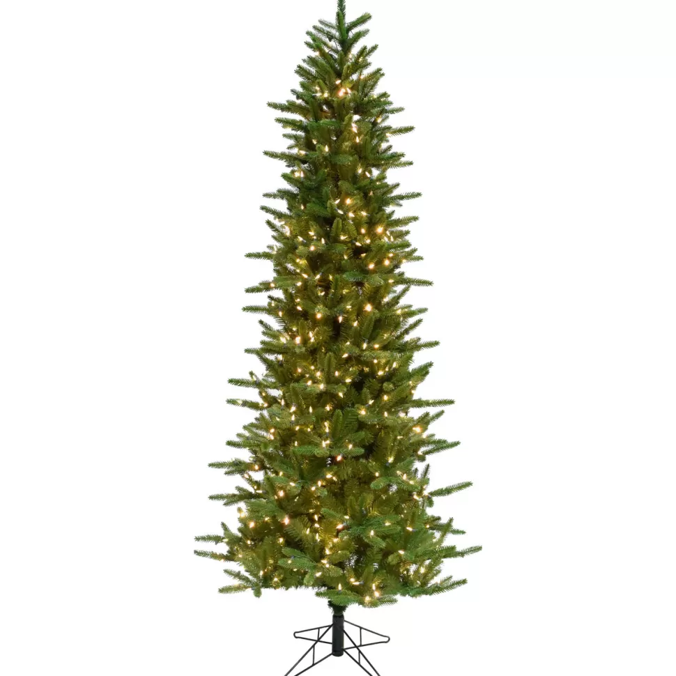 Online Christmas Time 7'6" H Slender Green Realistic Artificial Pine Christmas Tree With 750 Led Lights