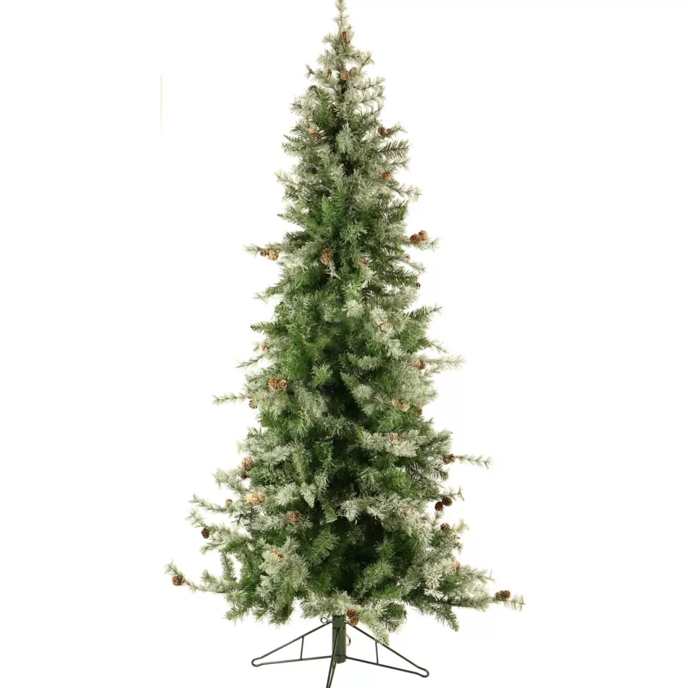 Shop Christmas Time 7'6" H Slender Snow Fir Flocked/Frosted Christmas Tree With 550 Led Lights