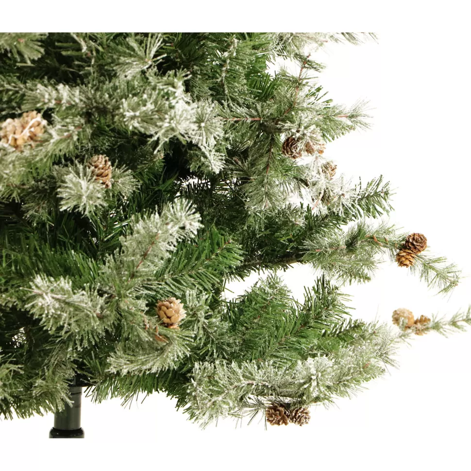 Shop Christmas Time 7'6" H Slender Snow Fir Flocked/Frosted Christmas Tree With 550 Led Lights