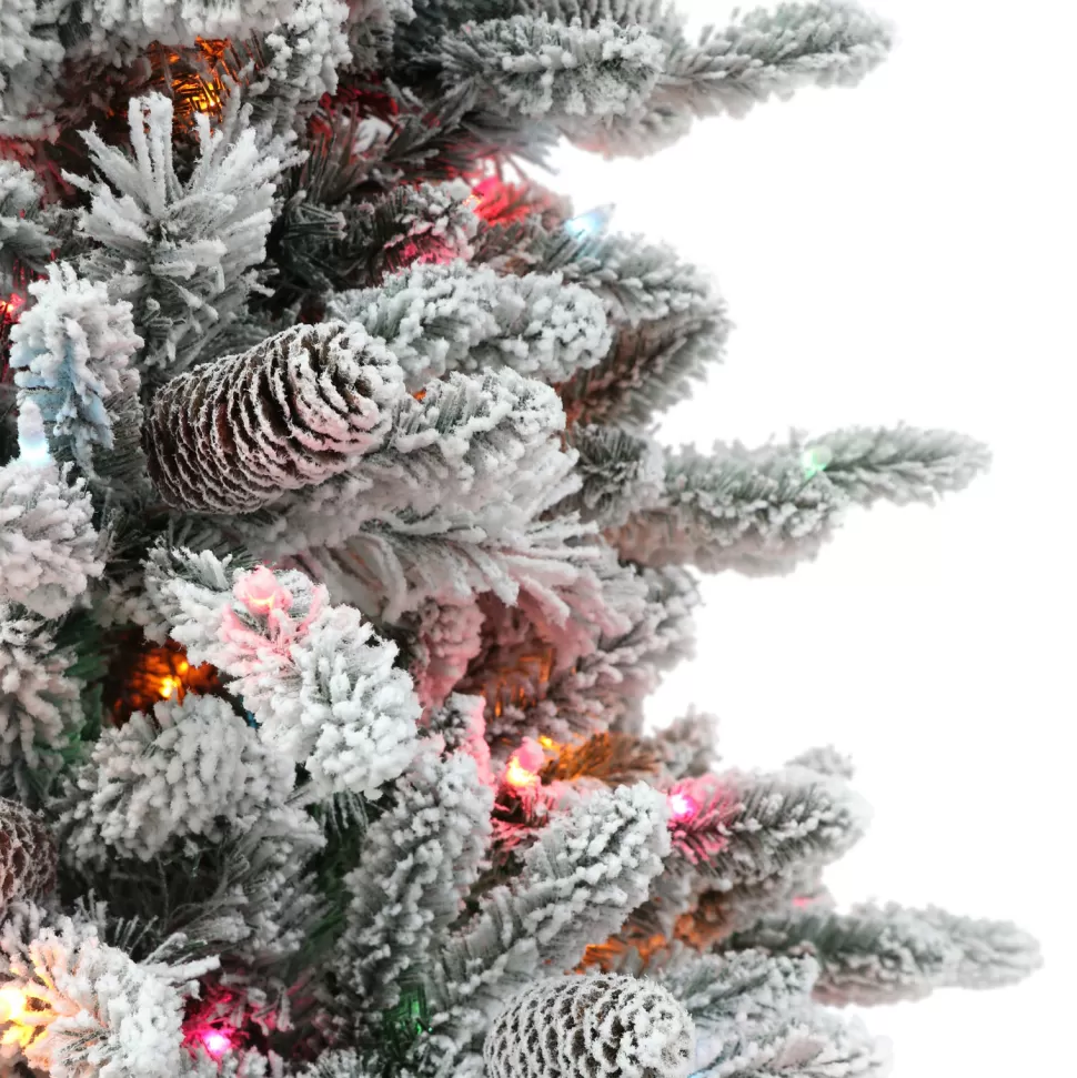 Cheap The Holiday Aisle 78" H Green Fir Flocked/Frosted Christmas Tree With 350 Lights