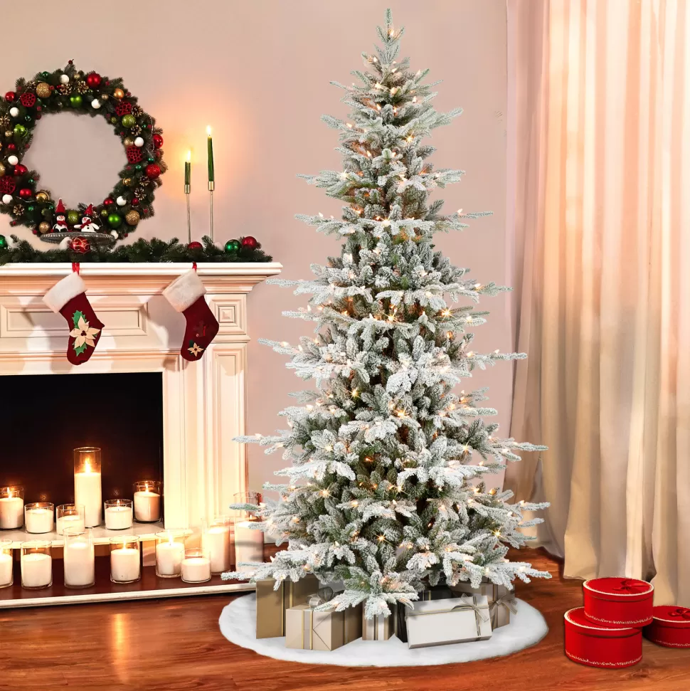 Cheap The Holiday Aisle 7' 5'' H Slender Green Pine Christmas Tree With 450 Lights