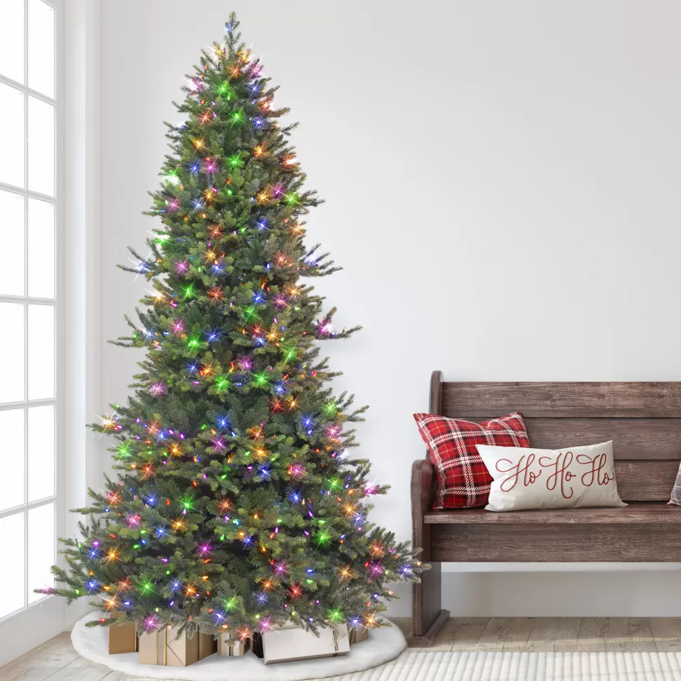 Outlet The Holiday Aisle 7' 5'' H Slender Green Pine Christmas Tree With 700 Lights