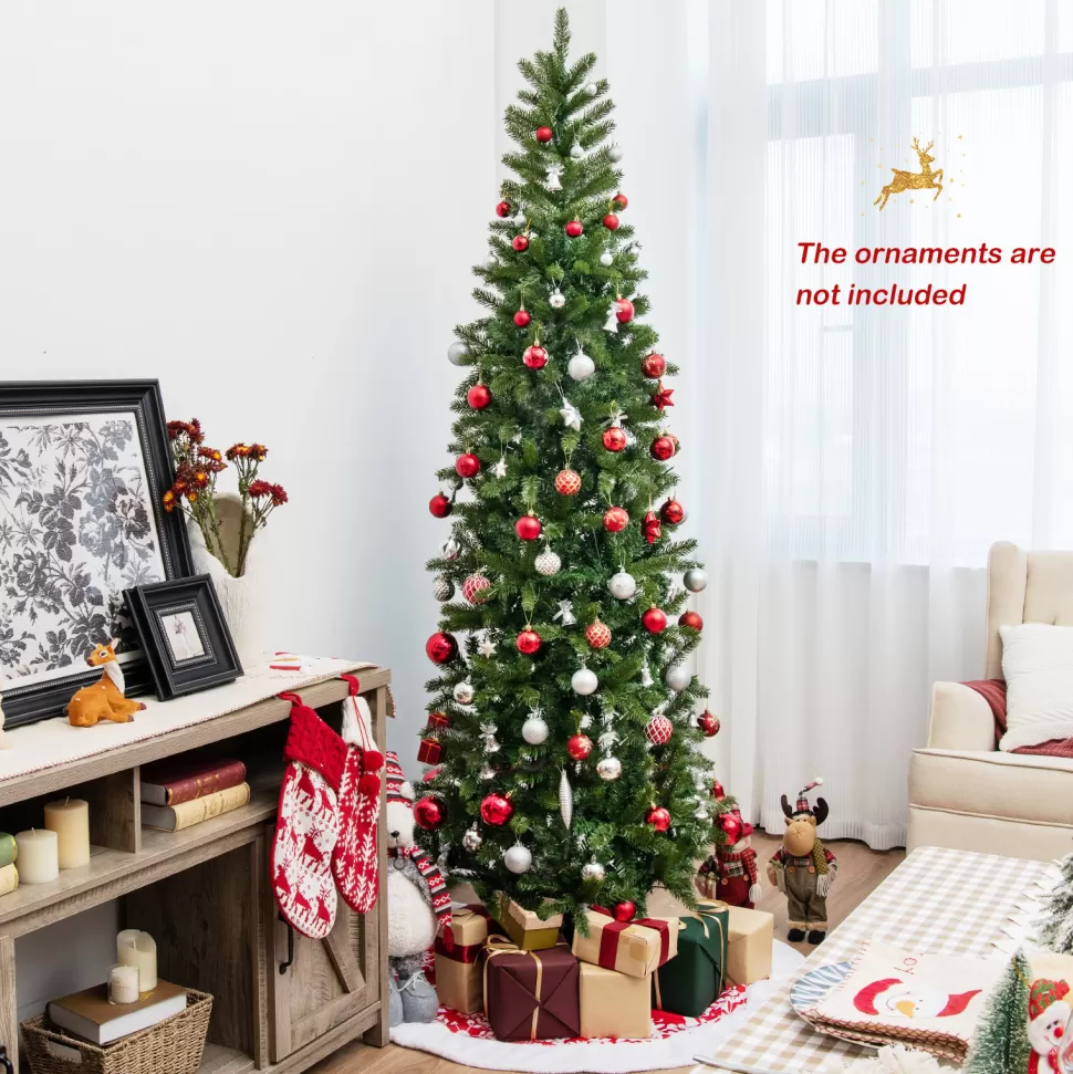 Online The Holiday Aisle 7' 6'' H Slender Green Realistic Artificial Spruce Christmas Tree With 350 Led Lights