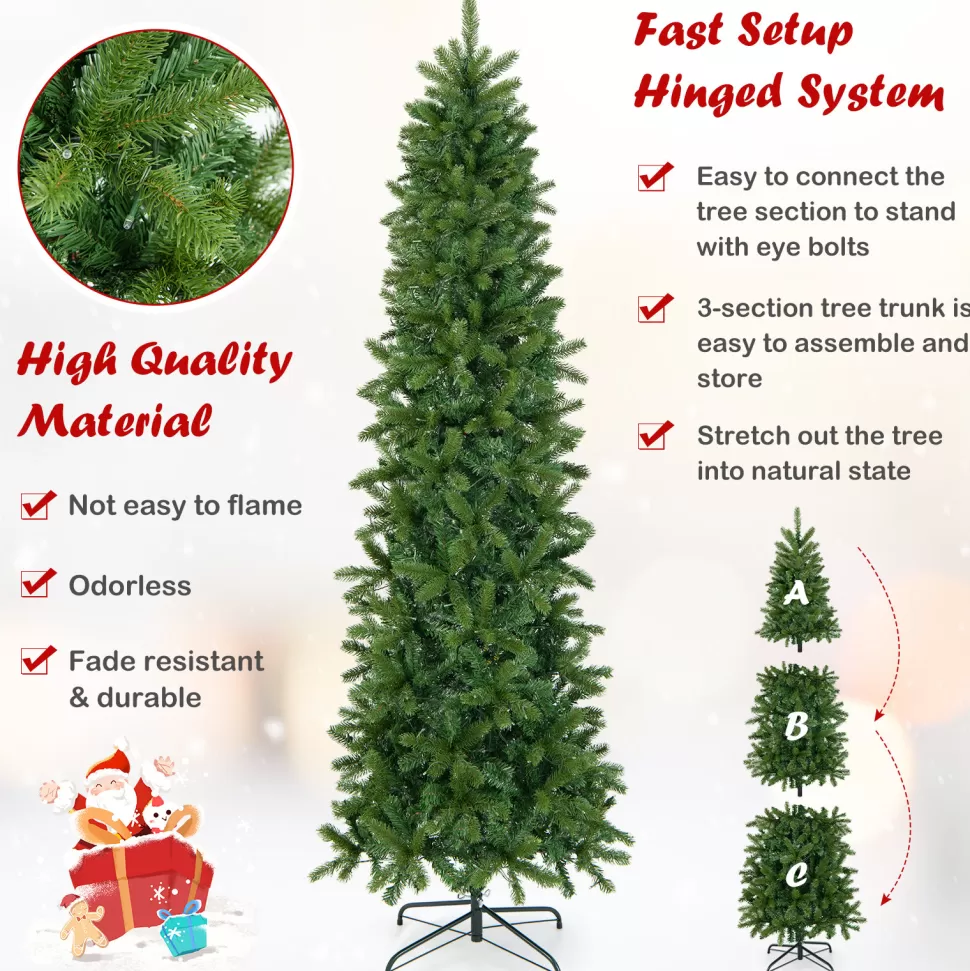 Online The Holiday Aisle 7' 6'' H Slender Green Realistic Artificial Spruce Christmas Tree With 350 Led Lights