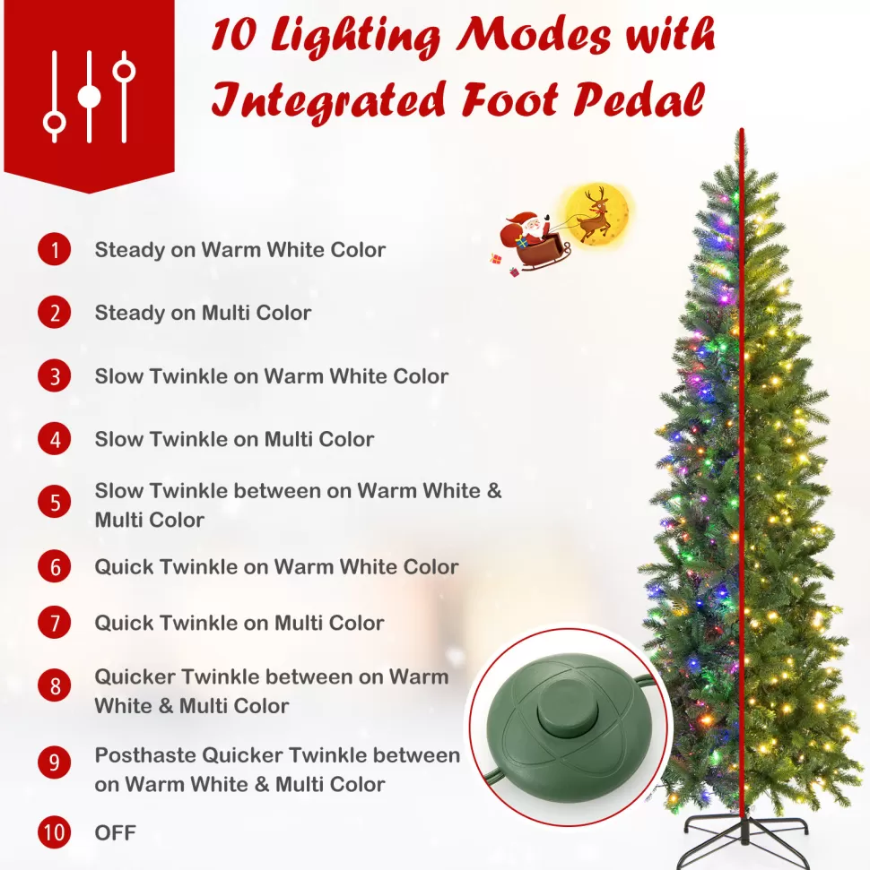 Online The Holiday Aisle 7' 6'' H Slender Green Realistic Artificial Spruce Christmas Tree With 350 Led Lights