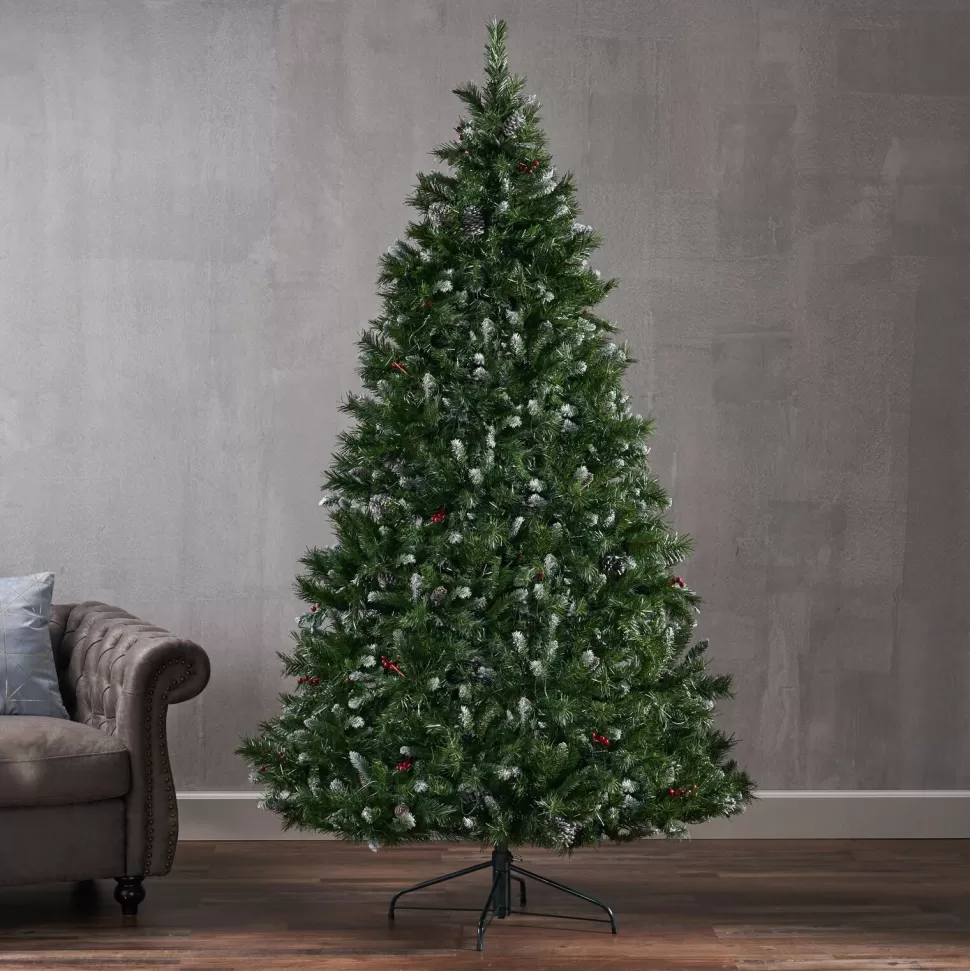 Cheap The Holiday Aisle 7' Frosted Green Spruce Artificial Christmas Tree With 450 Clear/White Lights