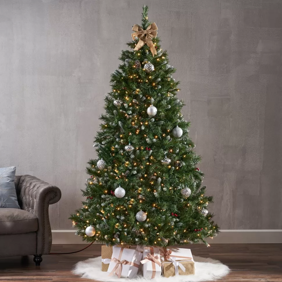 Cheap The Holiday Aisle 7' Frosted Green Spruce Artificial Christmas Tree With 450 Clear/White Lights