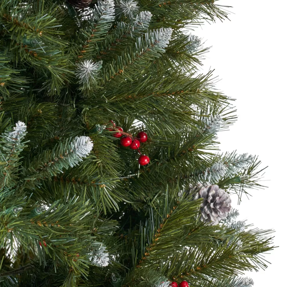 Cheap The Holiday Aisle 7' Frosted Green Spruce Artificial Christmas Tree With 450 Clear/White Lights