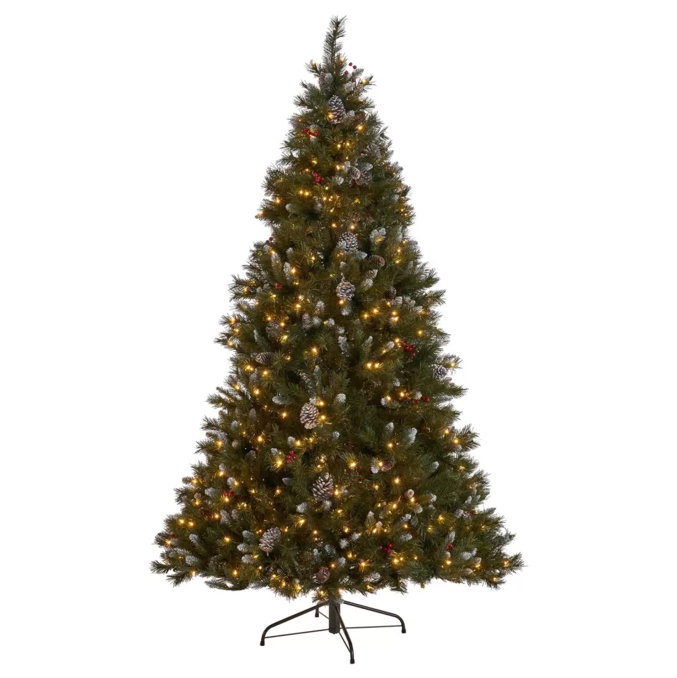Cheap The Holiday Aisle 7' Frosted Green Spruce Artificial Christmas Tree With 450 Clear/White Lights
