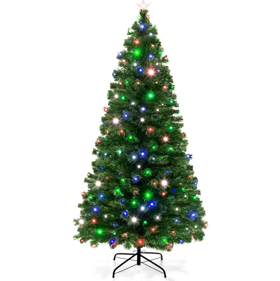 Best Sale The Holiday Aisle 7' Green Pine Artificial Christmas Tree With 280 Multi-Color Lights