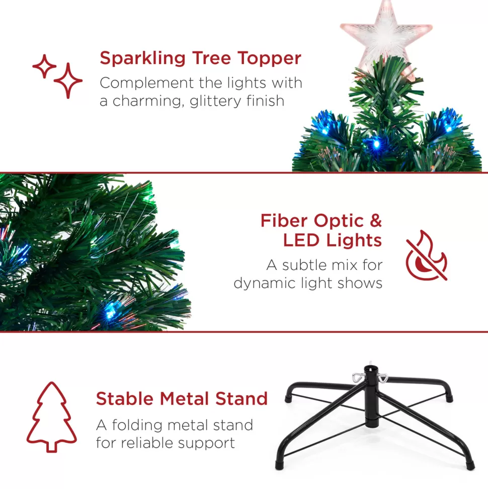 Best Sale The Holiday Aisle 7' Green Pine Artificial Christmas Tree With 280 Multi-Color Lights