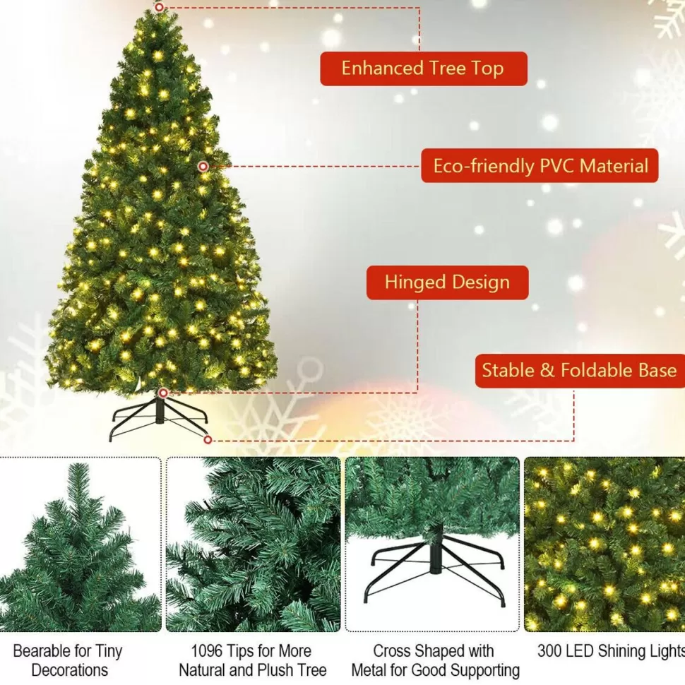 Hot The Holiday Aisle 7' Green Pine Artificial Christmas Tree With 300 Clear/White Lights