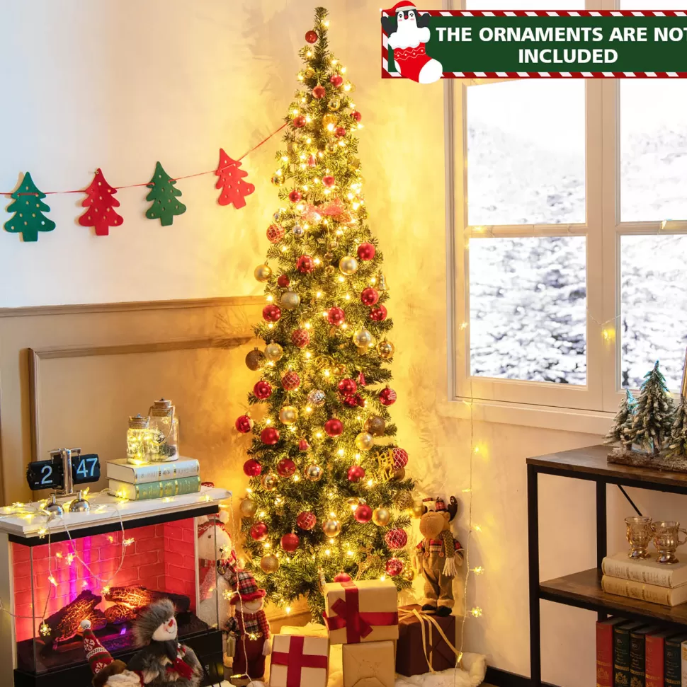 Online The Holiday Aisle 7' H Green Pine Cashmere Christmas Tree With 150 Mini Incandescent Lights